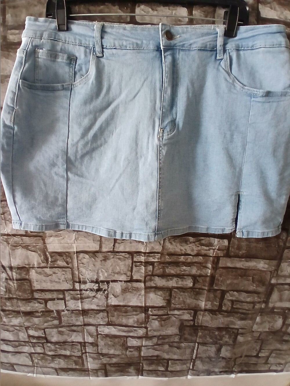 Luvamia Light Blue Denim Mini Skirt